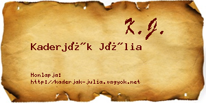 Kaderják Júlia névjegykártya