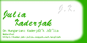 julia kaderjak business card